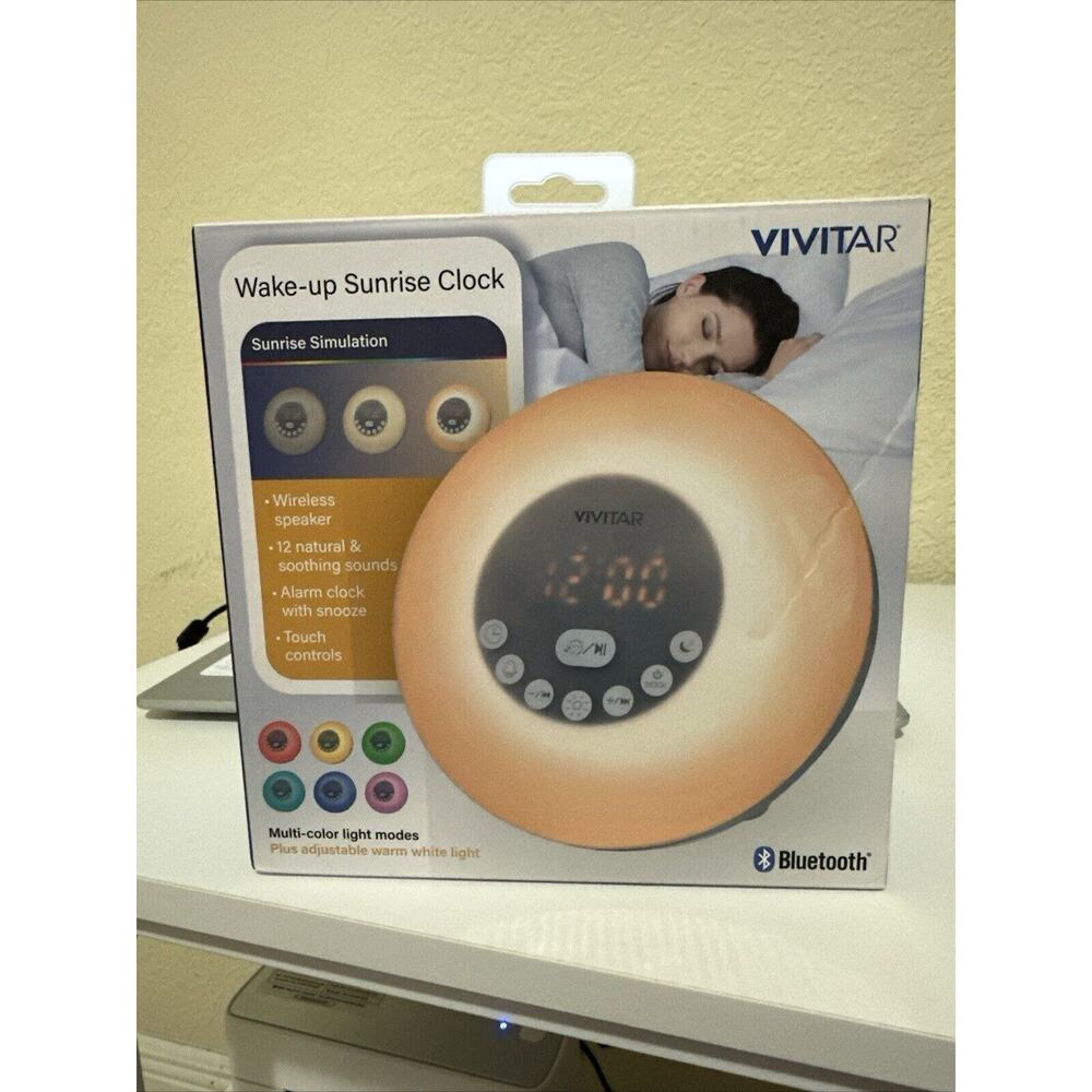 Vivitar Wake Up Sunrise Clock .Multi-color Light Modes